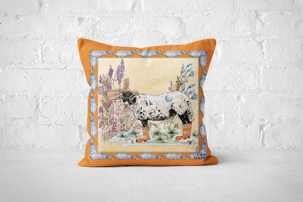 Sheep Bouquet Boots Cushion