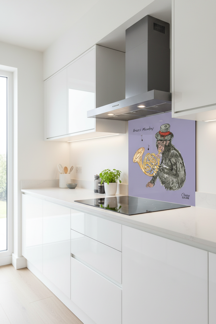 Brass Monkey Splashback White Kitchen