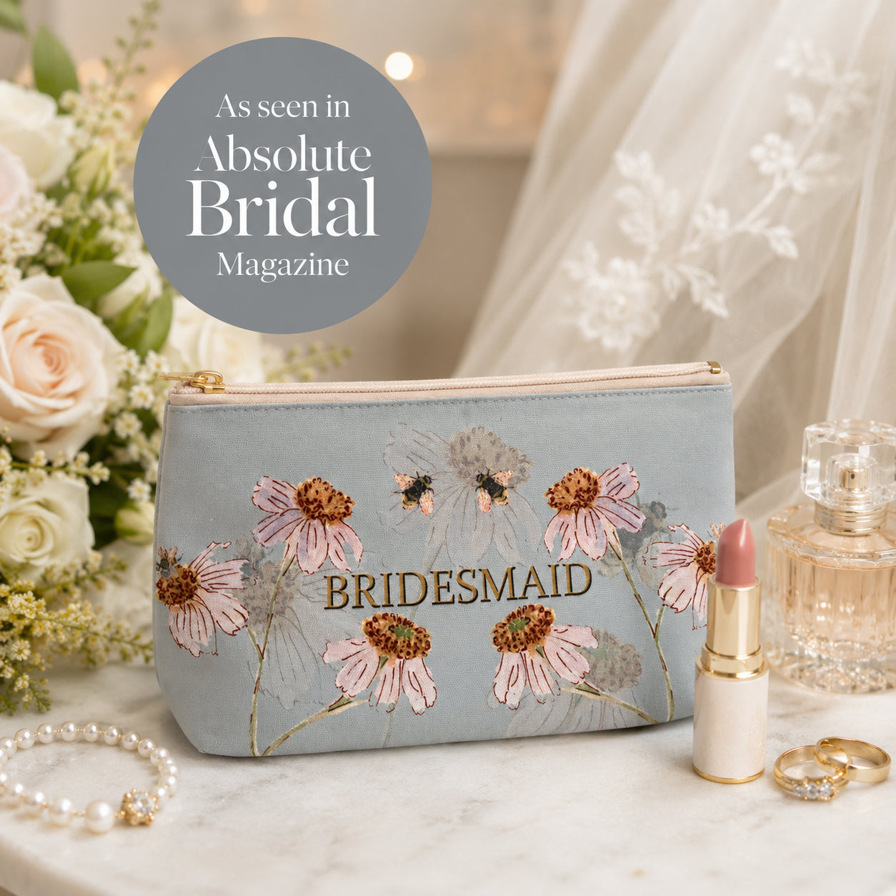 Bridesmaid Daisies Cosmetic Bag
