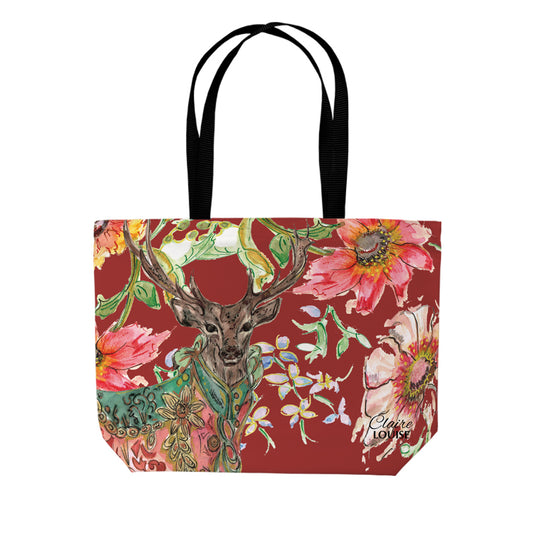 Cottage Floral Stag double sided print shopper