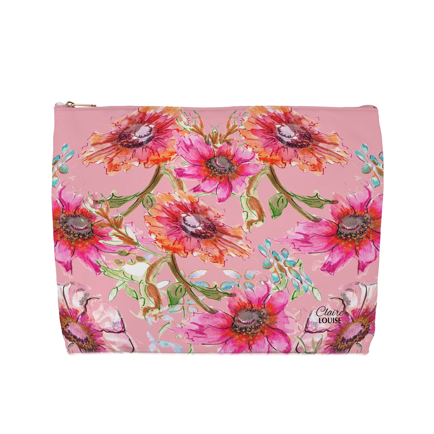 Cottage Floral Pink Cosmetic Bag