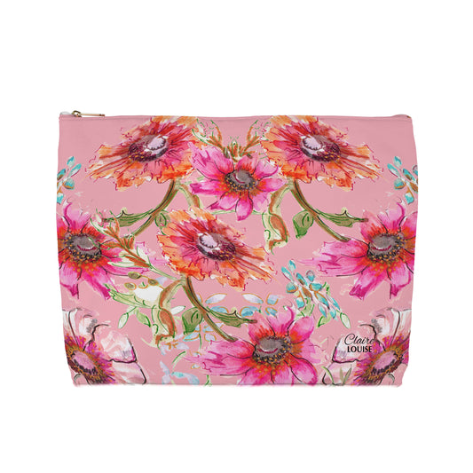 Cottage Floral Pink Cosmetic Bag
