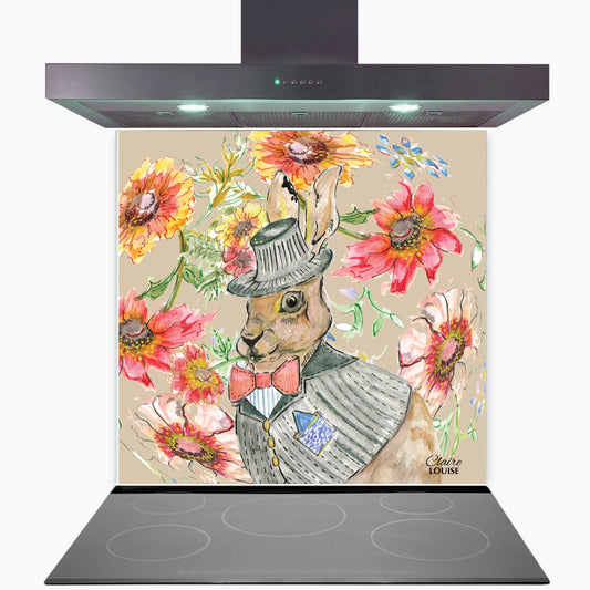 Cottage Hare Kitchen Glass Splashback