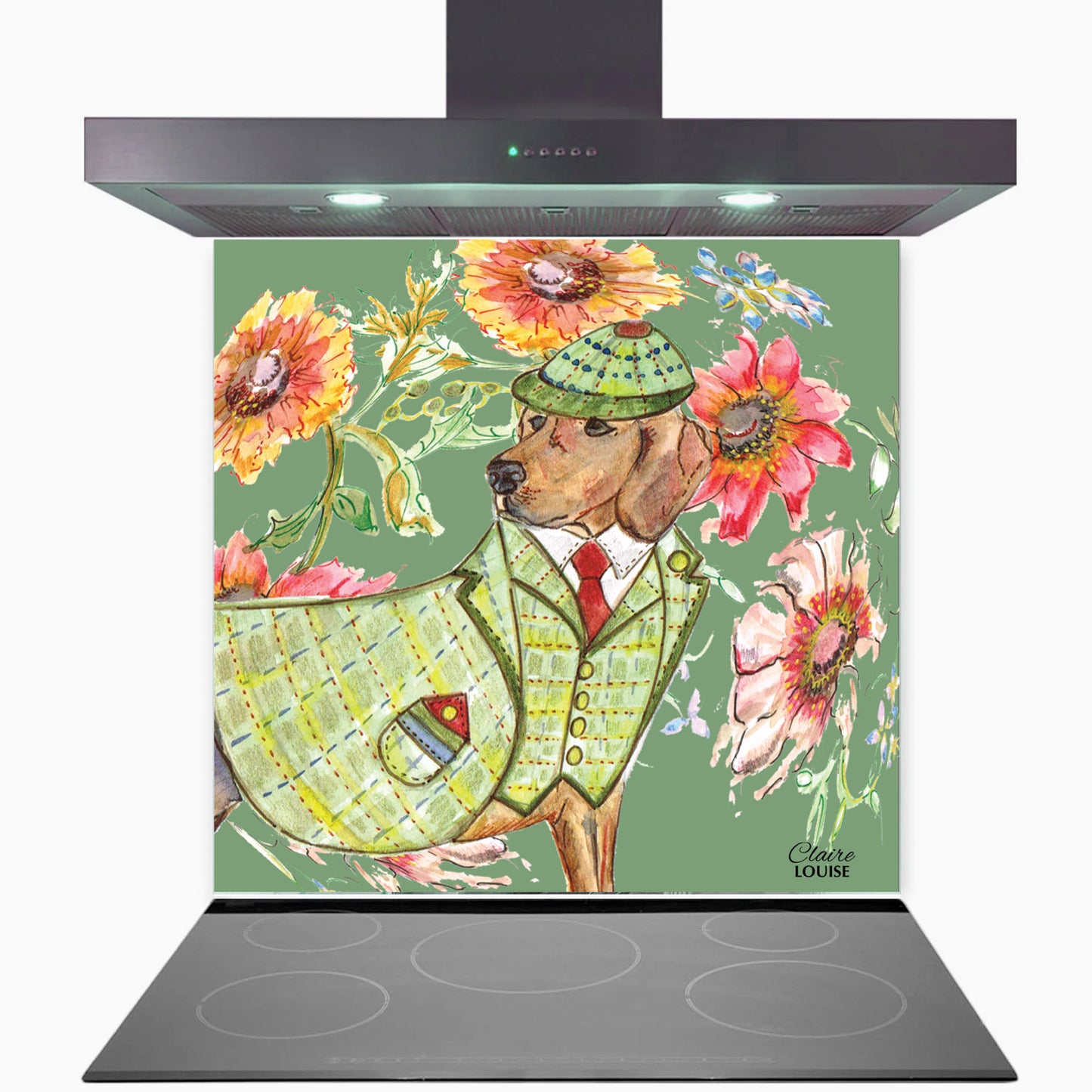 Cottage Hound Kitchen Glass Splashback