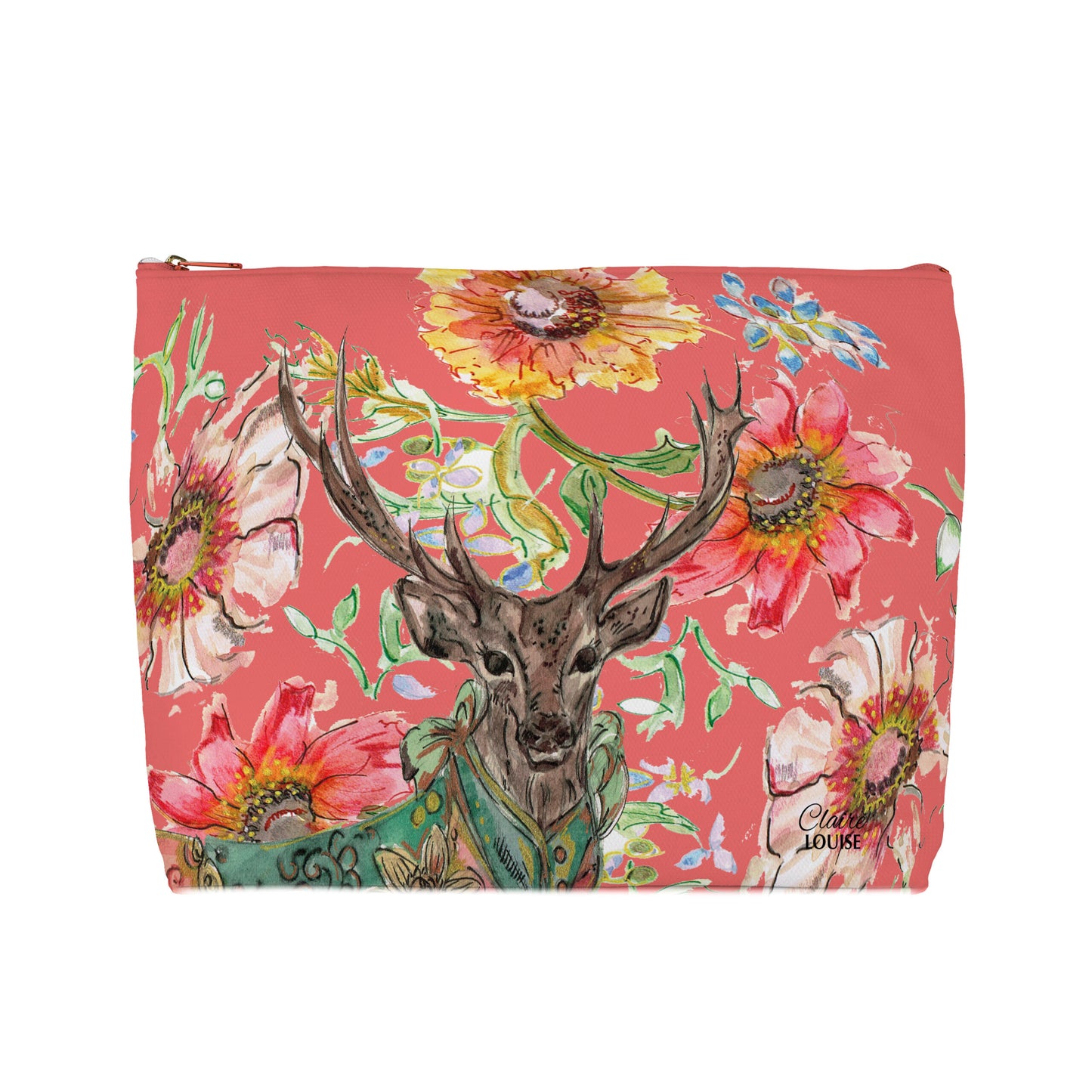 Cottage Floral Ornate Stag Cosmetic Bag