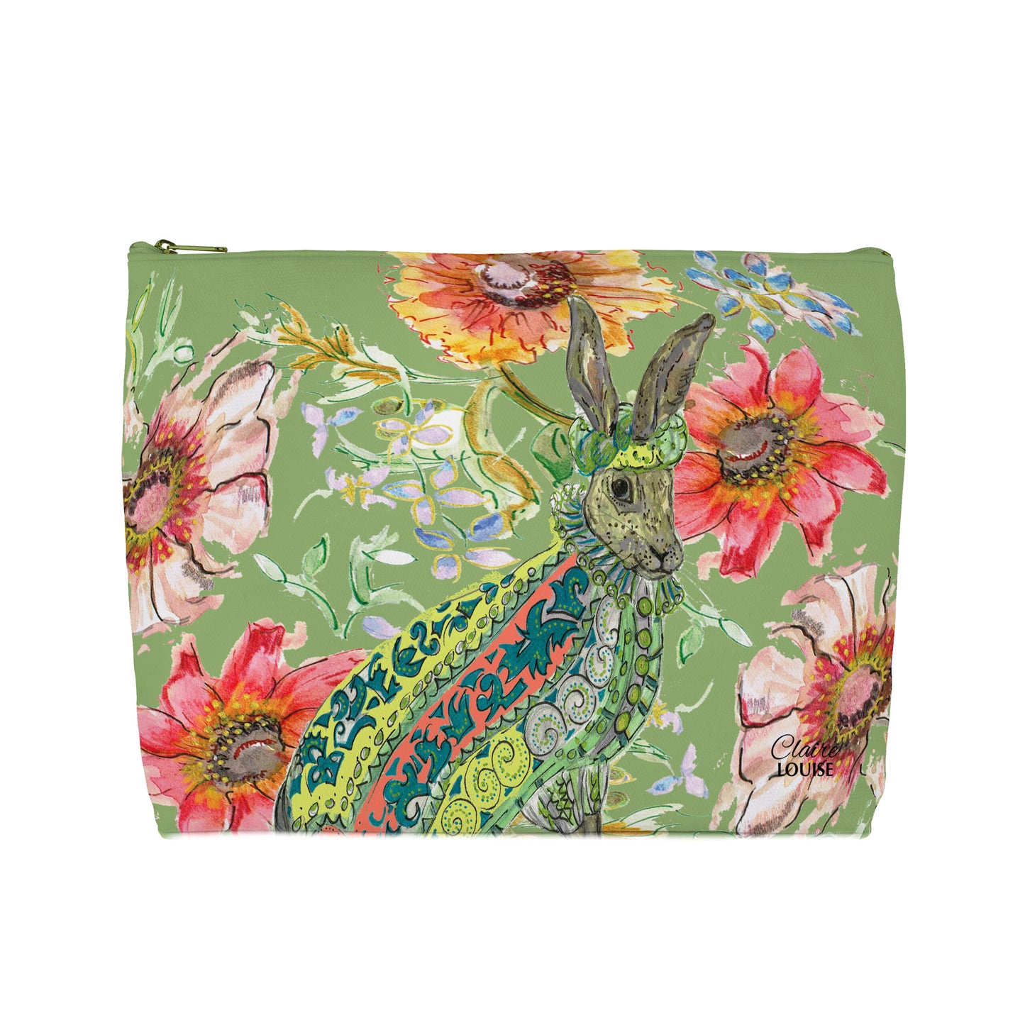 Cottage Floral Ornate Hare Cosmetic Bag