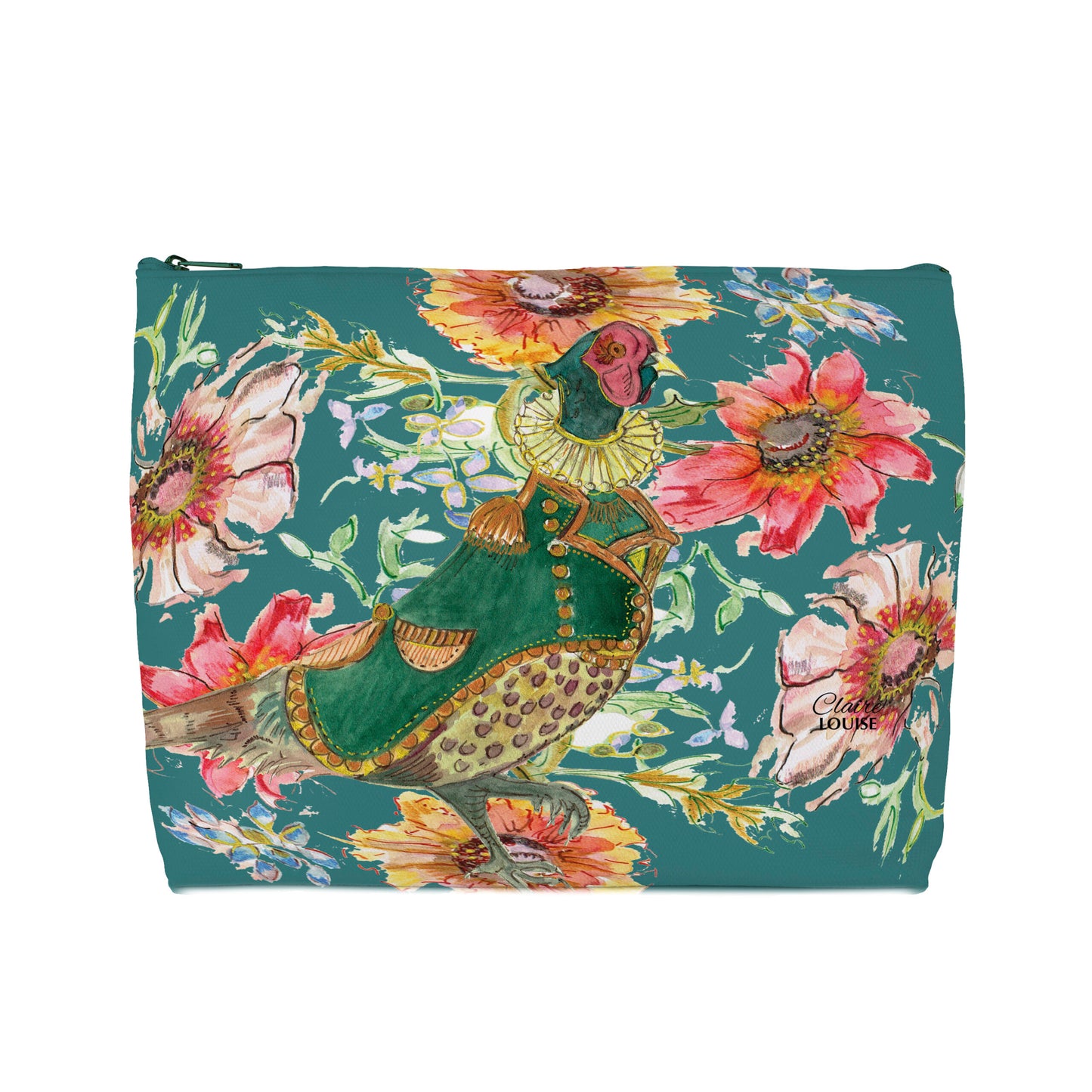 Cottage Floral Ornate Pheasant Cosmetic Bag