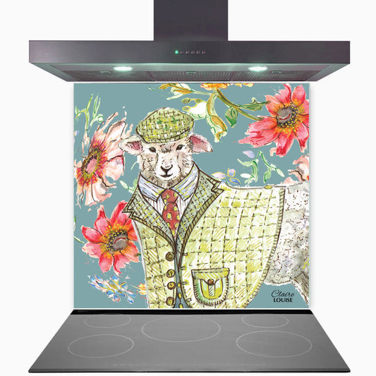 Cottage Sheep Kitchen Glass Splashback