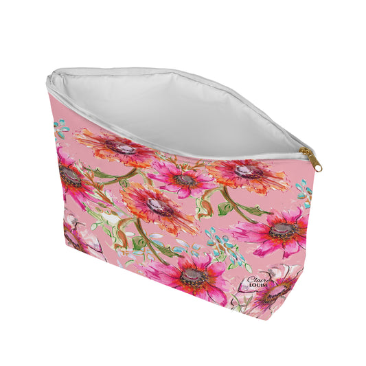 Cottage Floral Pink Cosmetic Bag