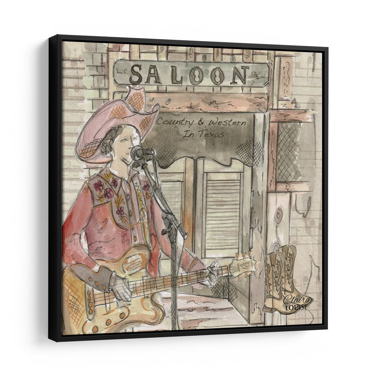 Country and Western Framed Canvas Print