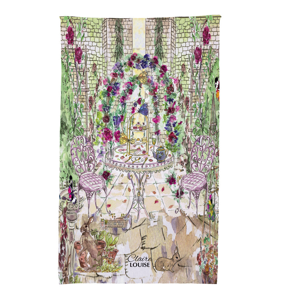 Cream Tea in the Garden Tea Towel
