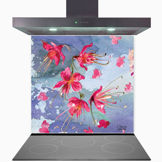Crimson Kitchen Glass Splashback