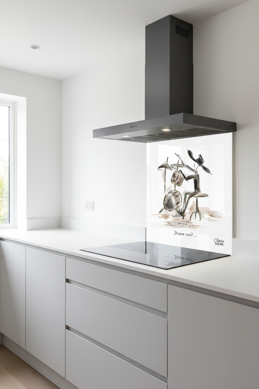 Drum Roll Splashback Grey Kitchen