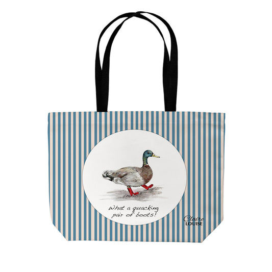 Duck In Boots Double Sided Print Shopper
