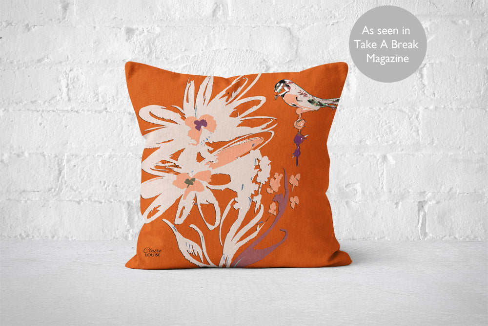 Flora Burnt Orange Outdoor Cushion