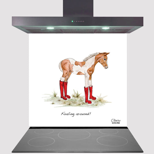 Foal In Boots Kitchen Glass Splashback