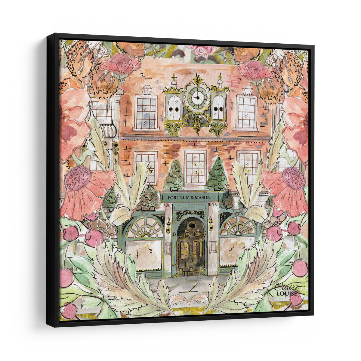 Fortnums in Full Bloom Framed Canvas Print