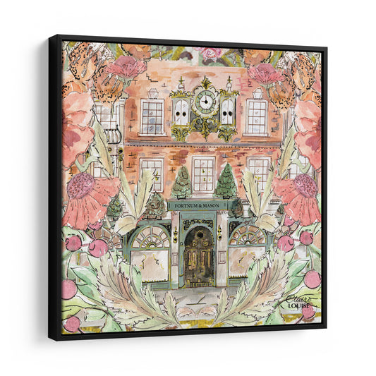 Fortnums in Full Bloom Framed Canvas Print