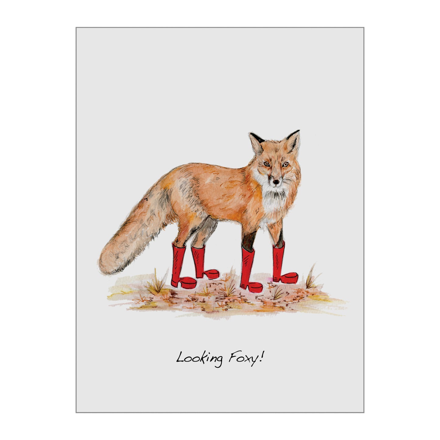 Fox In Boots Glass Wall Art