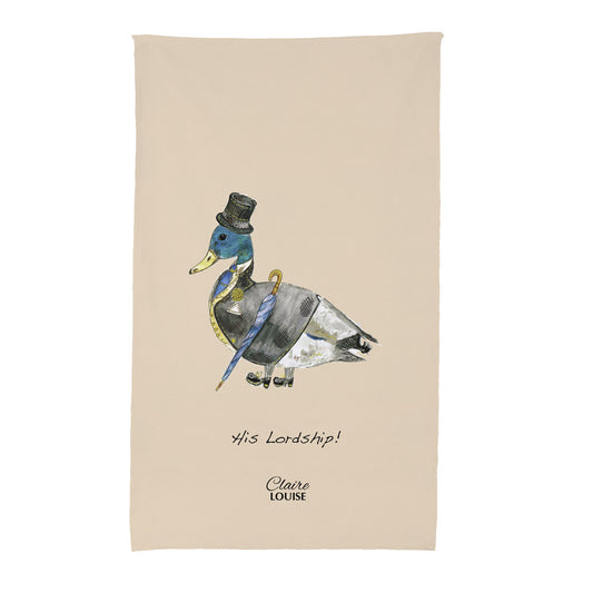 His Lordship Beige Tea Towel