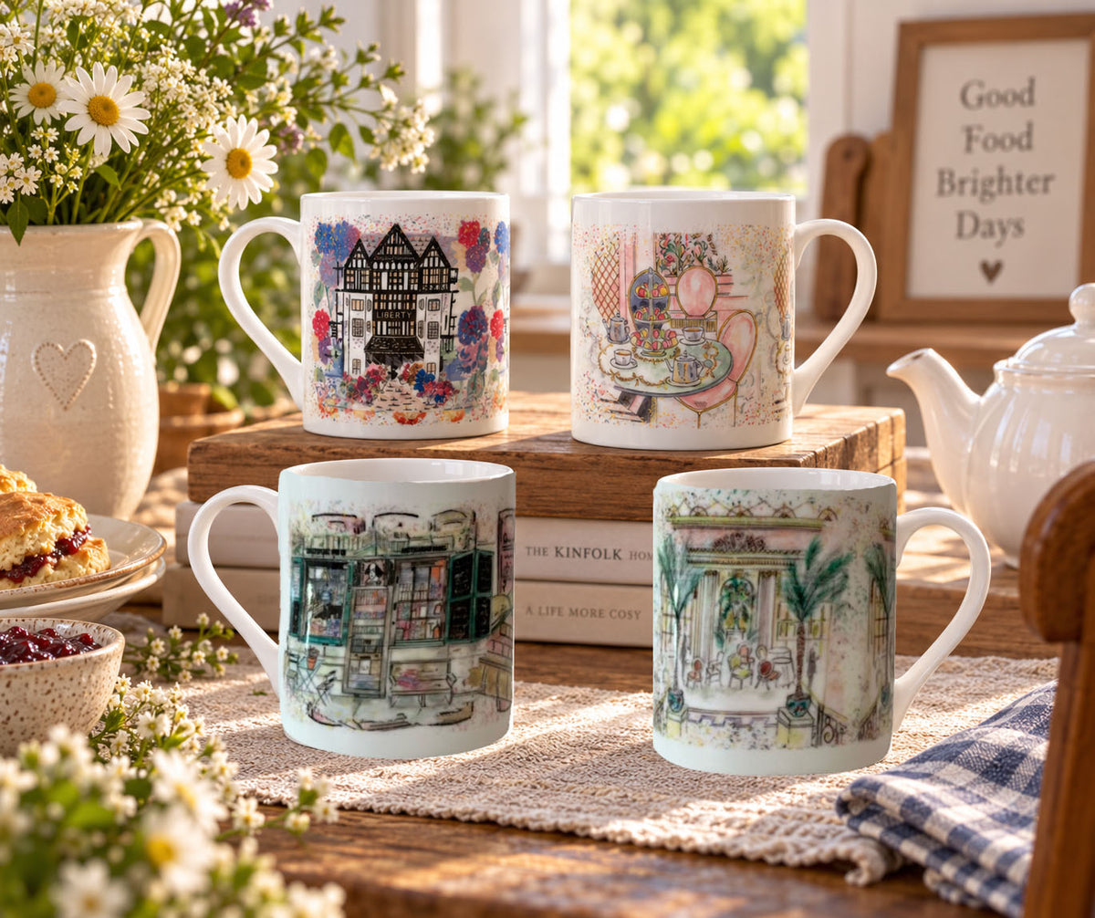 Iconic Places Fine Bone China Mug Gift Set — Set of 6