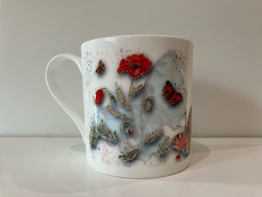 Poppies Wedding Fine Bone China Mug