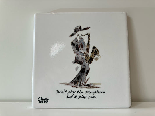 Saxophone Tile Coaster