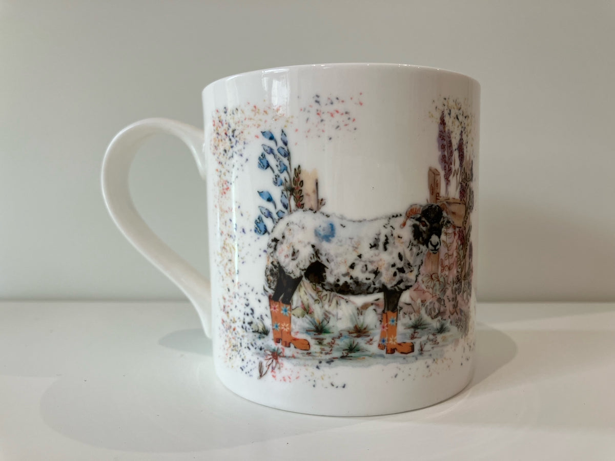 Bouquet Boots Fine Bone China Mug Gift Set — Set of 6