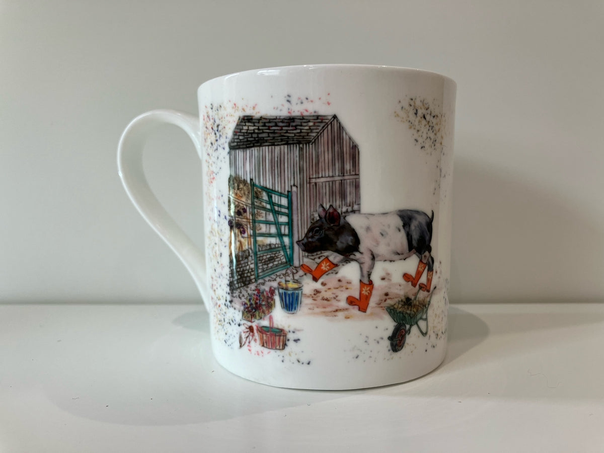 Bouquet Boots Fine Bone China Mug Gift Set — Set of 6