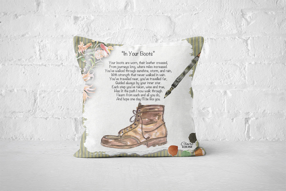 In Your Boots Cushion - The Painted Poem