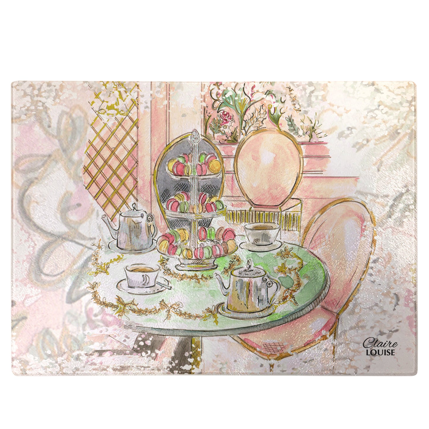 Laduree Cafe Glass Chopping Board