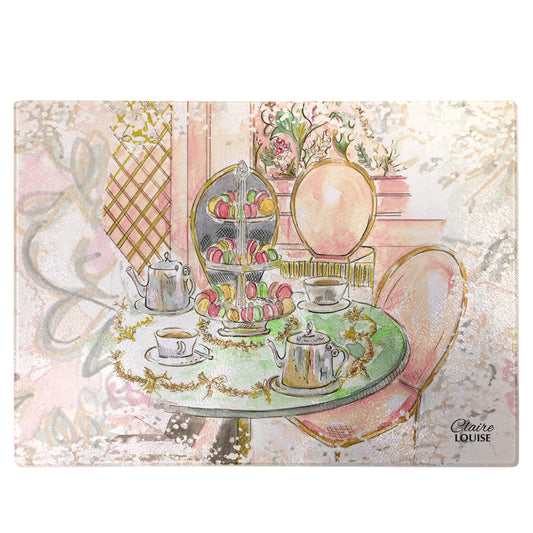 Laduree Cafe Glass Chopping Board