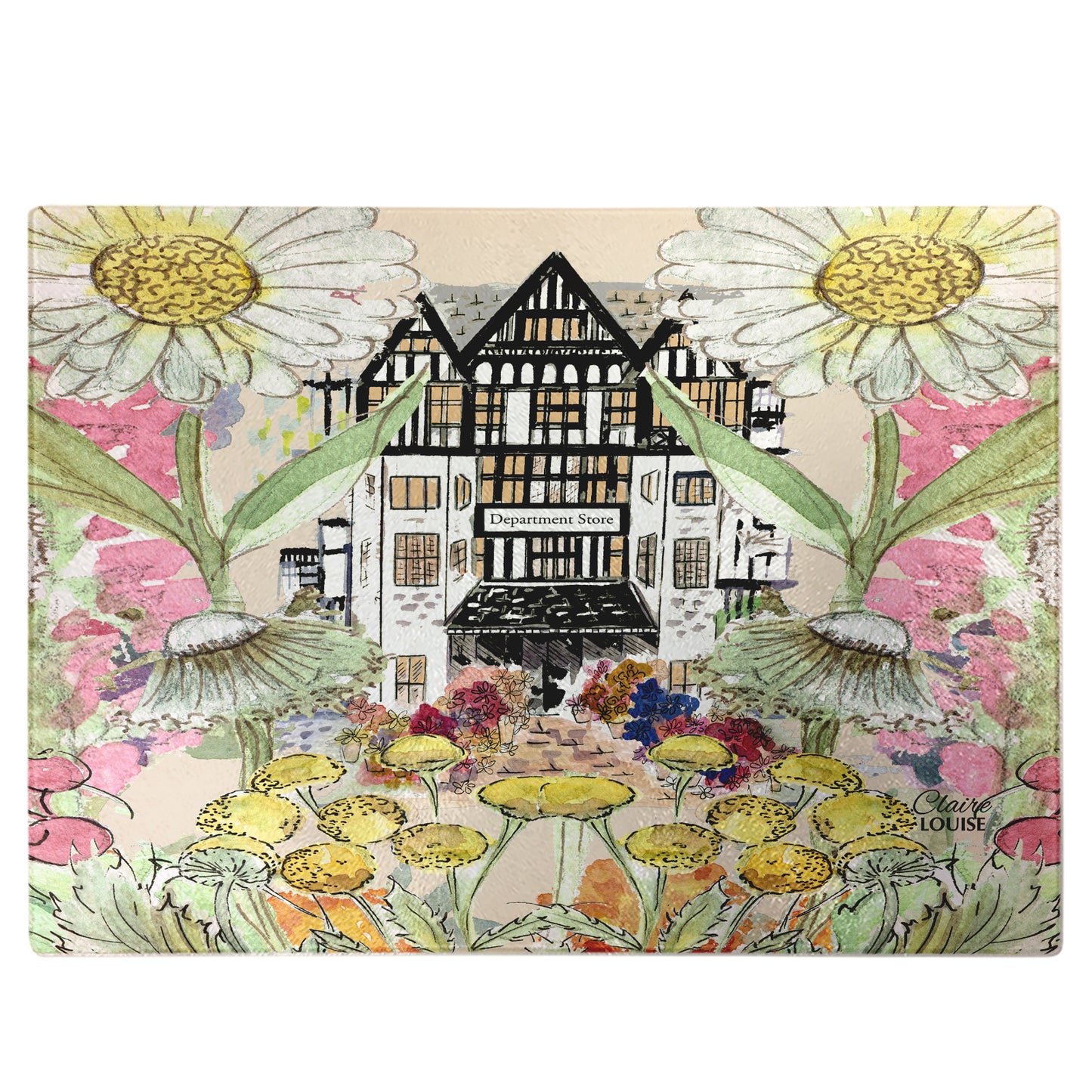 Liberty In Full Bloom Glass Chopping Board
