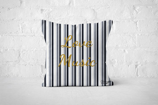 Love Music Stripe Outdoor Cushion