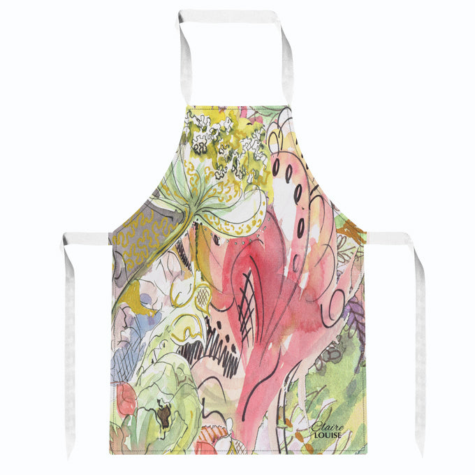 Luminous Pink Bloom Kitchen Apron