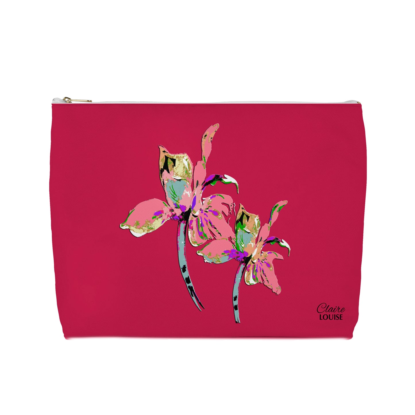 Magenta Iris Cosmetic Bag