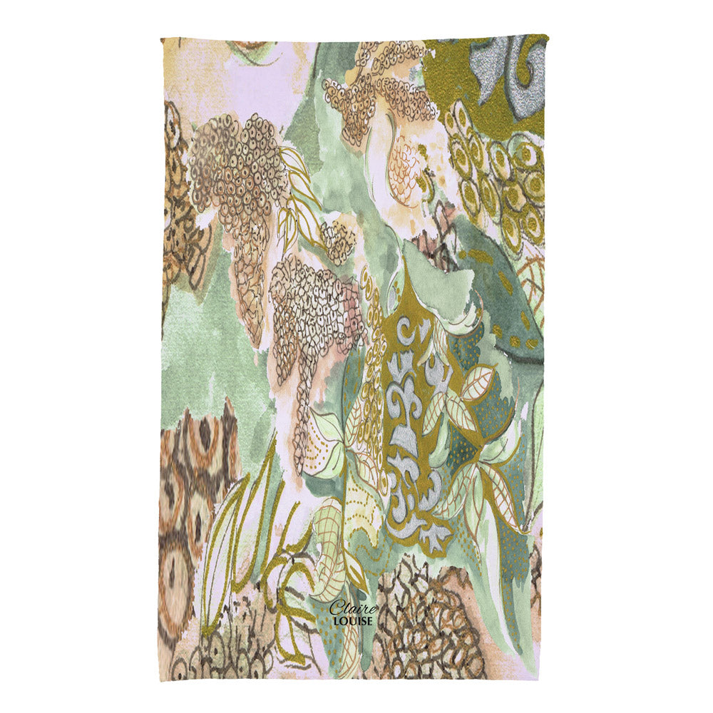 Malachite Clay Bloom Tea Towel