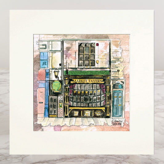 Durham Market Tavern Mounted Print