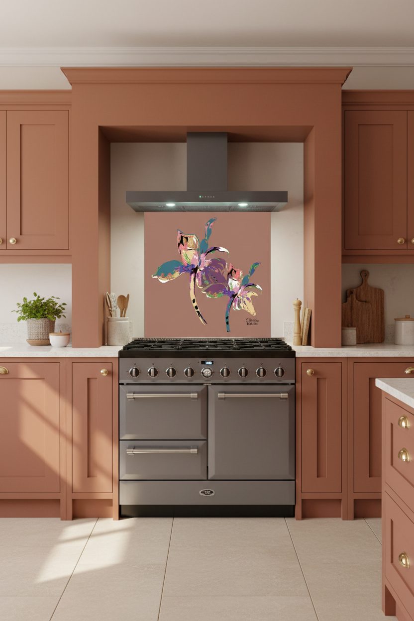 Mocha Mousse Iris Splashback Terracotta Kitchen