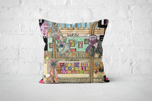 Monkeys In The City Cushion