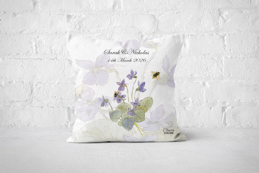 Morning Glories Wedding Cushion
