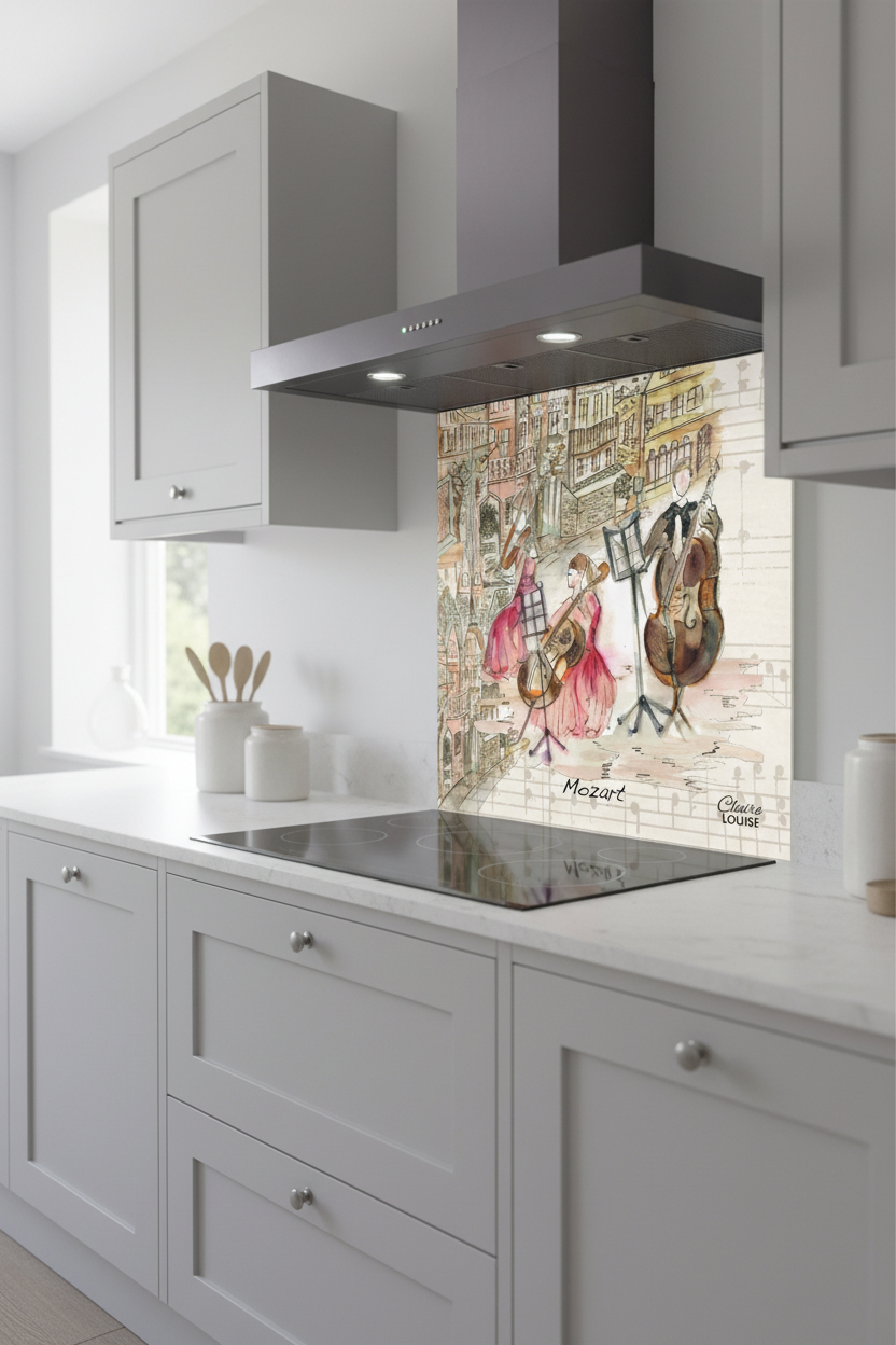 Mozart Splashback Grey Kitchen