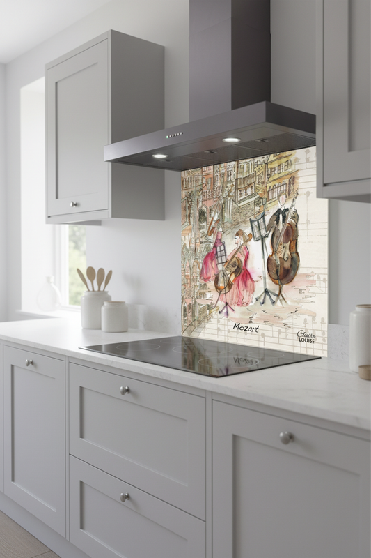 Mozart Splashback Grey Kitchen