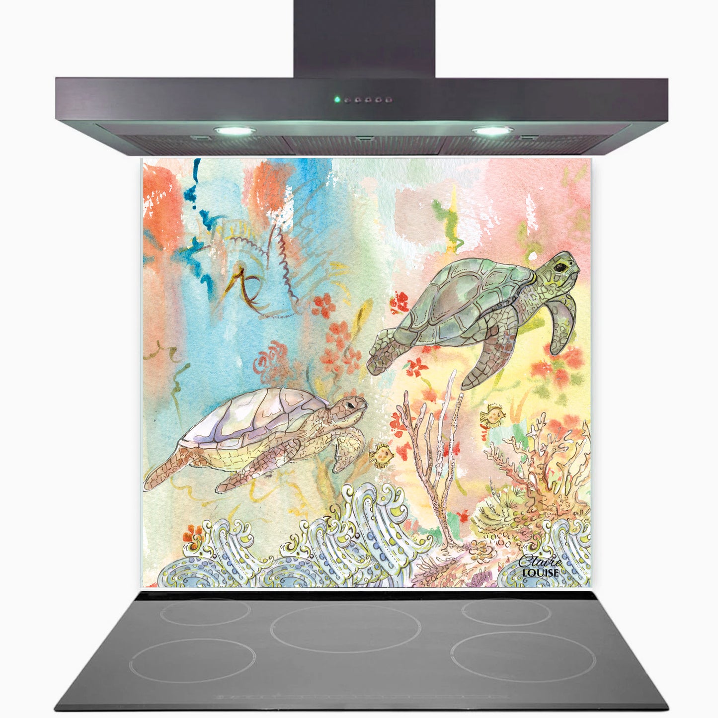 Turtles Kitchen Glass Splashback