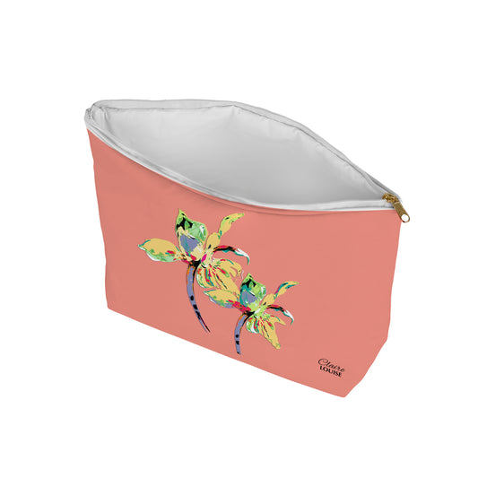 Peach Fuzz Iris Cosmetic Bag