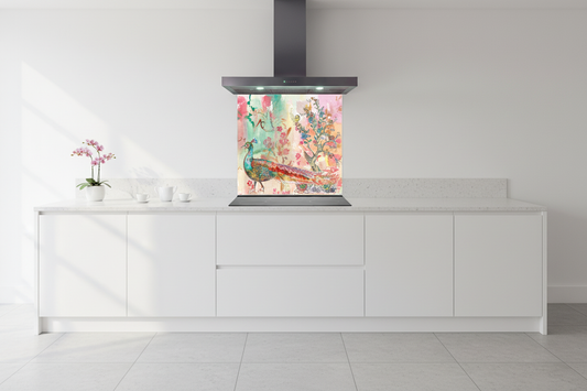 Peacock Splashback - Modern Kitchen