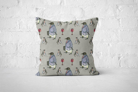 Penguins In The City Patterned Cushion