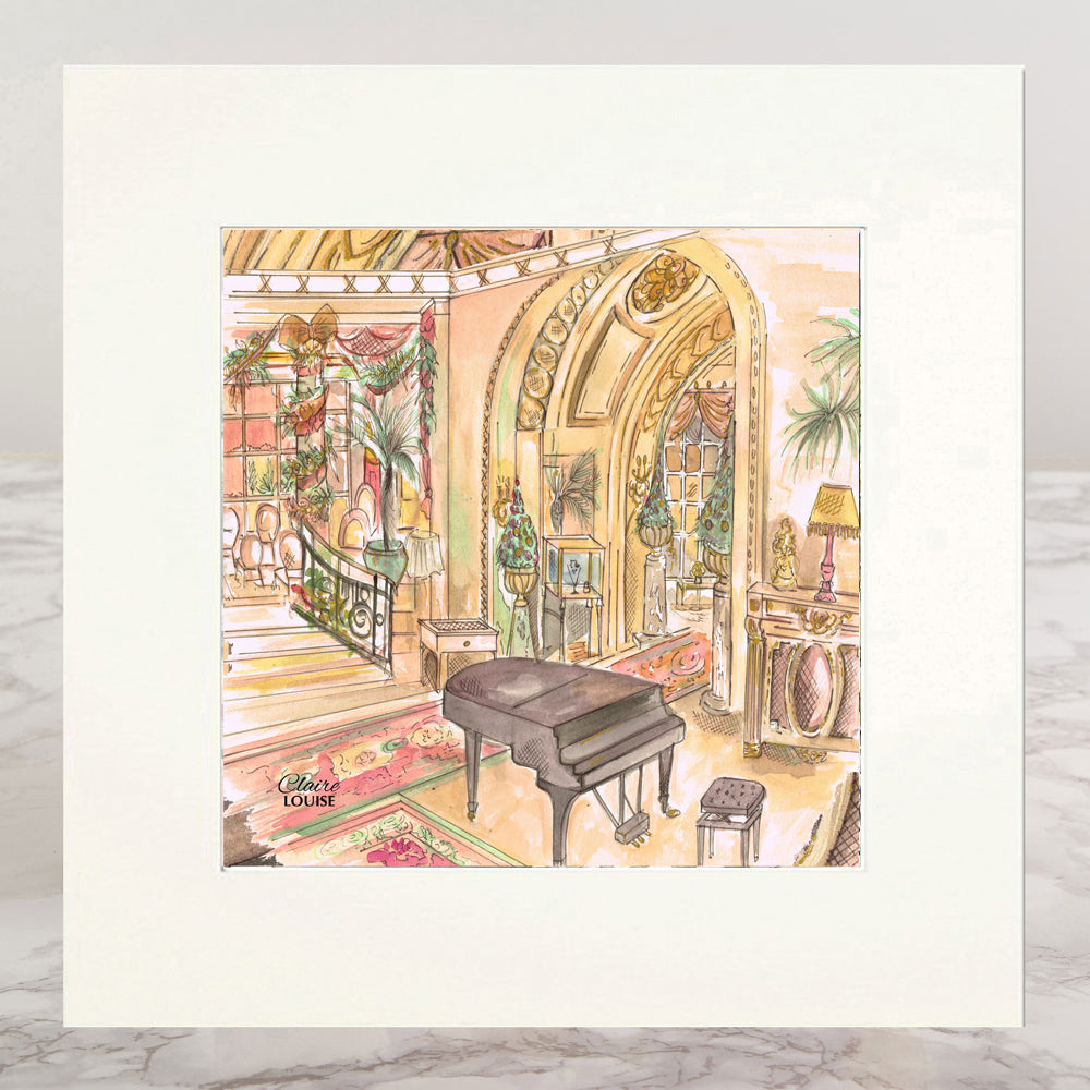 Piano Room At The Ritz Mounted Print