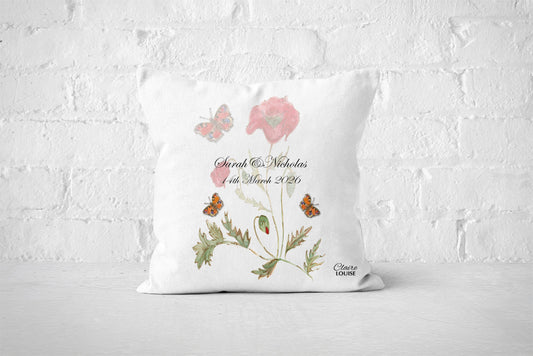 Poppies Wedding Cushion