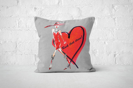 Rock that dress cushion